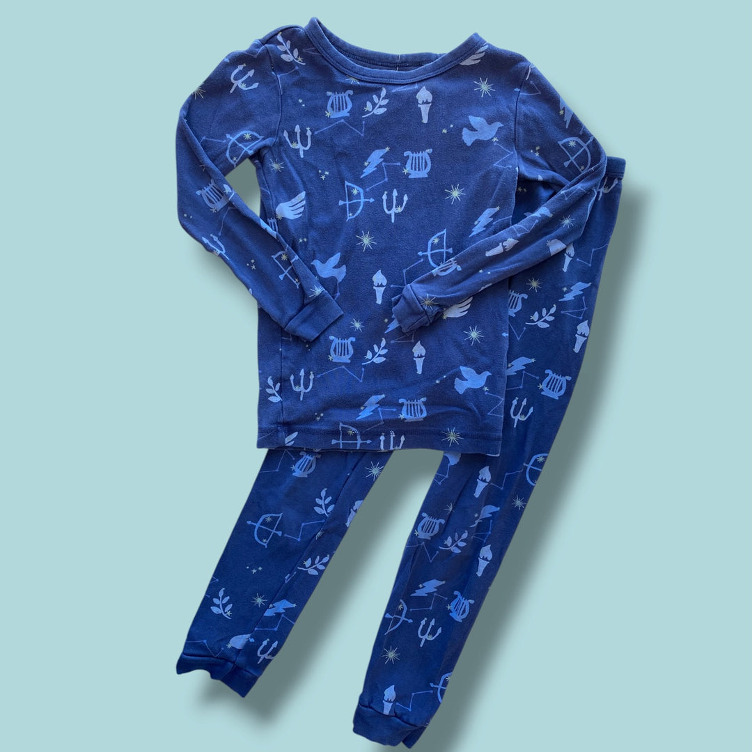 blue tea pjs, 8y