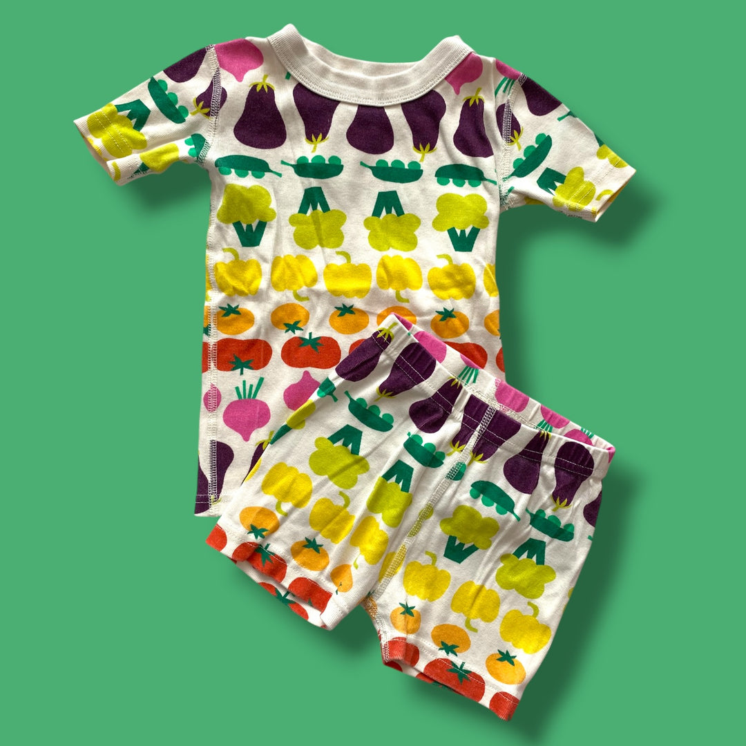 multi Hanna Andersson vegetable shorts pjs, 4Y