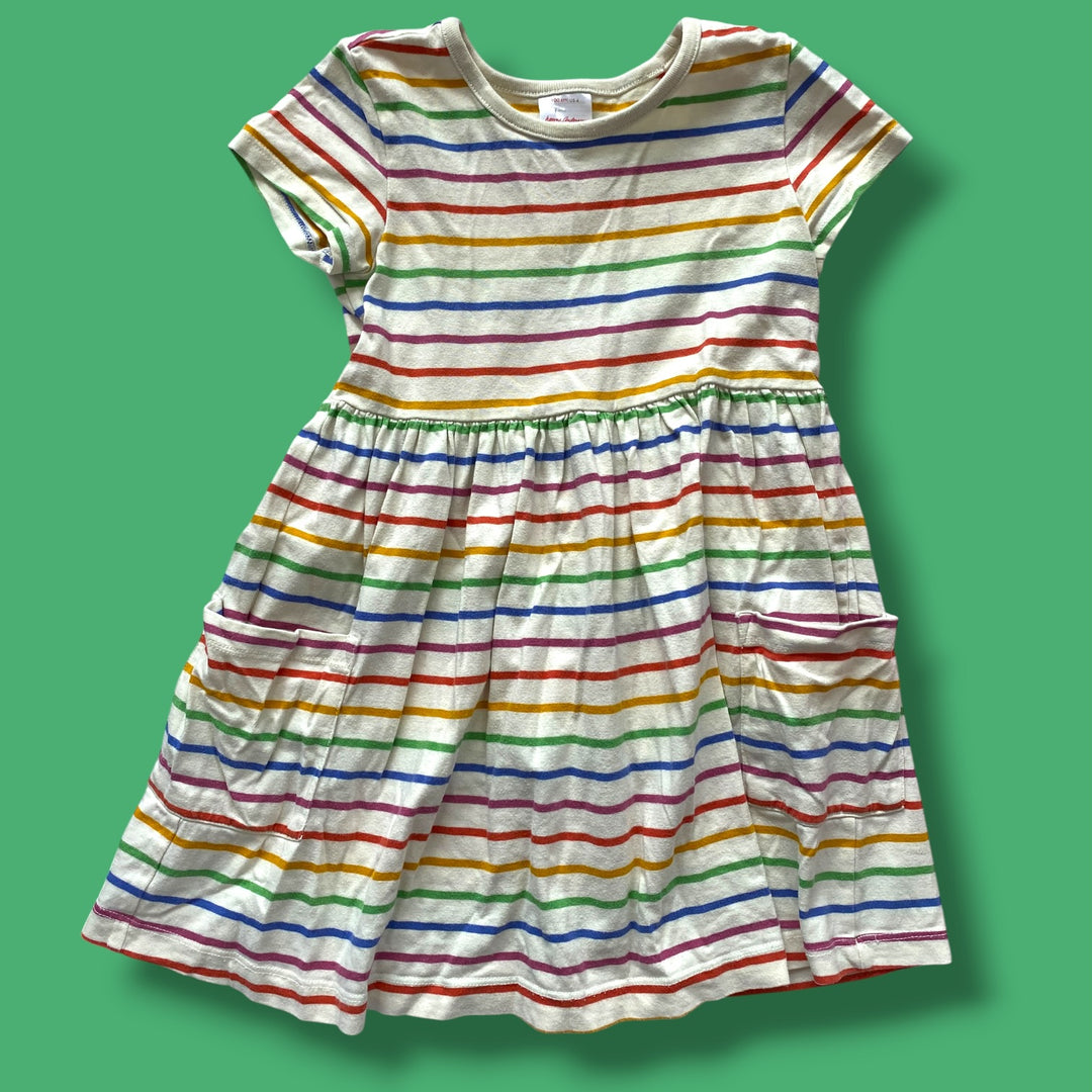 multi Hanna Andersson as is-mark striped dress, 4Y