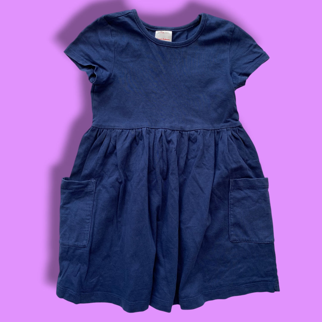 navy Hanna Andersson pocket dress, 4Y