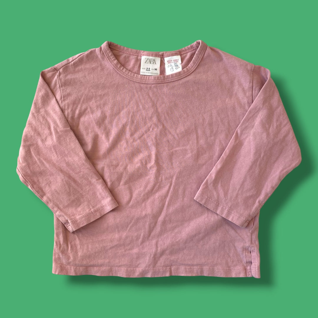 pink zara long sleeve, 2/3y