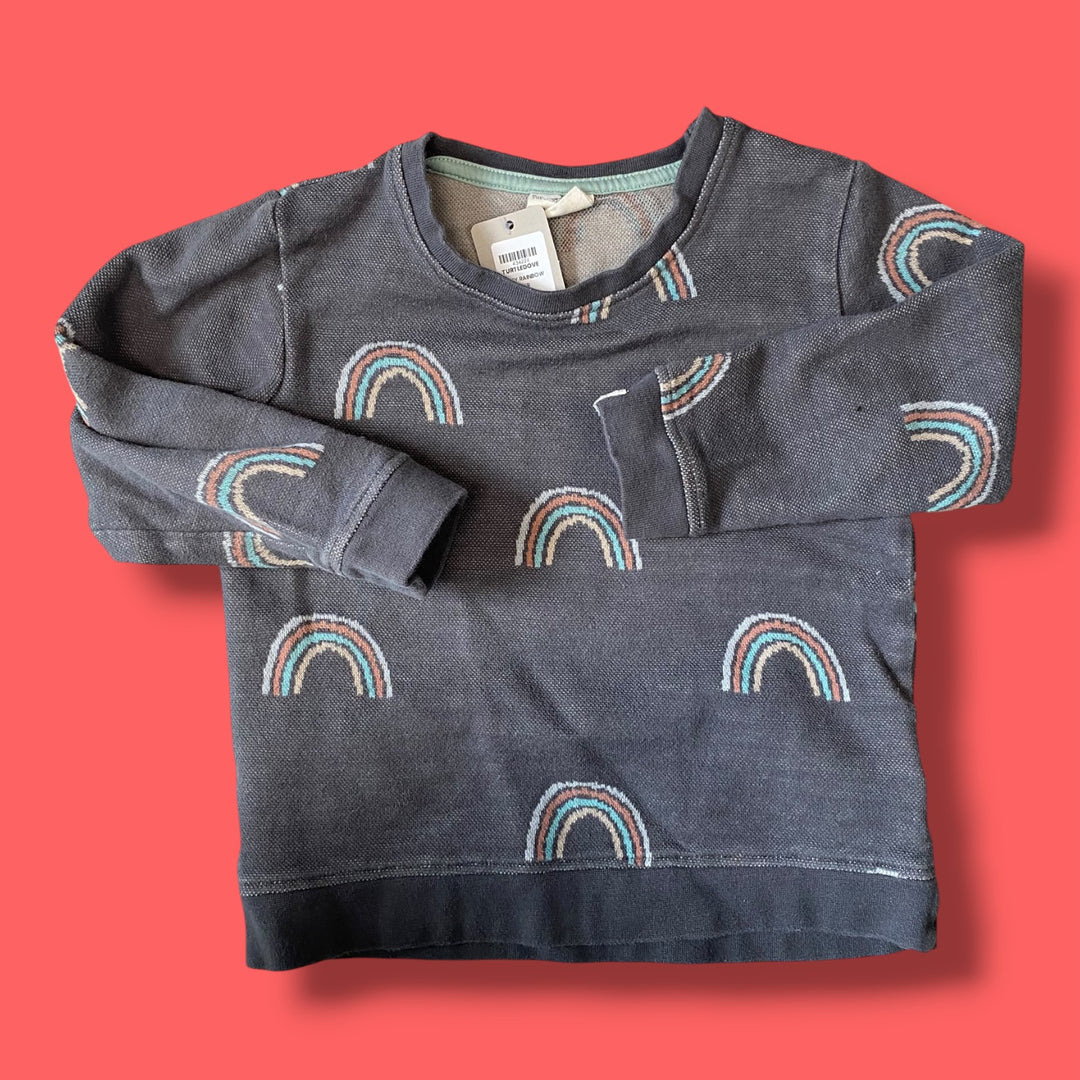 grey turtledove rainbow sweater, 4/5Y