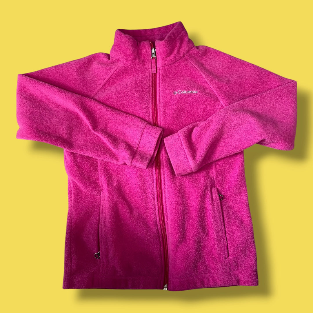 pink Columbia fleece zip, 10/12Y
