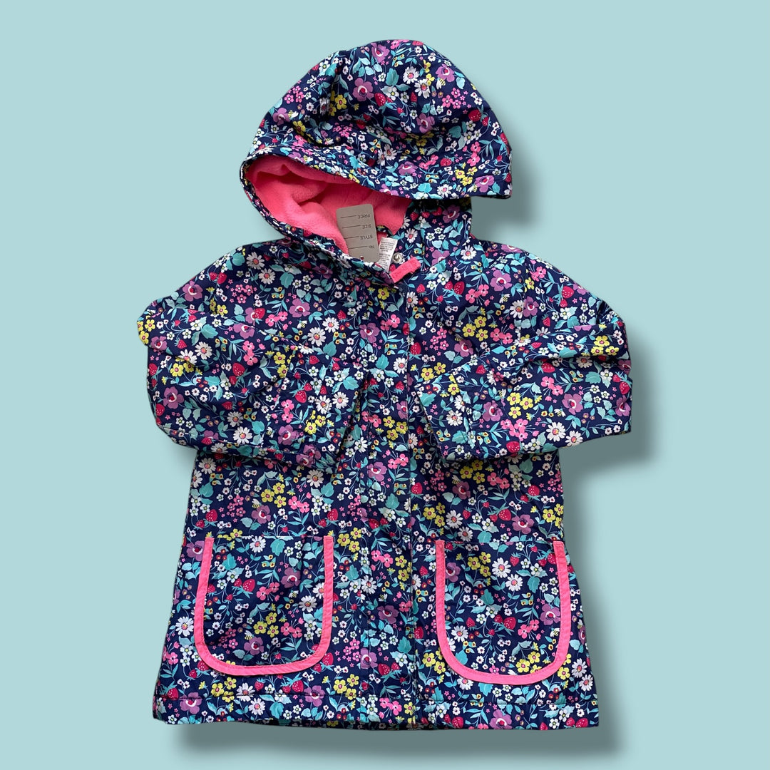 pink/blue Carters floral fleece lined jacket, 3Y