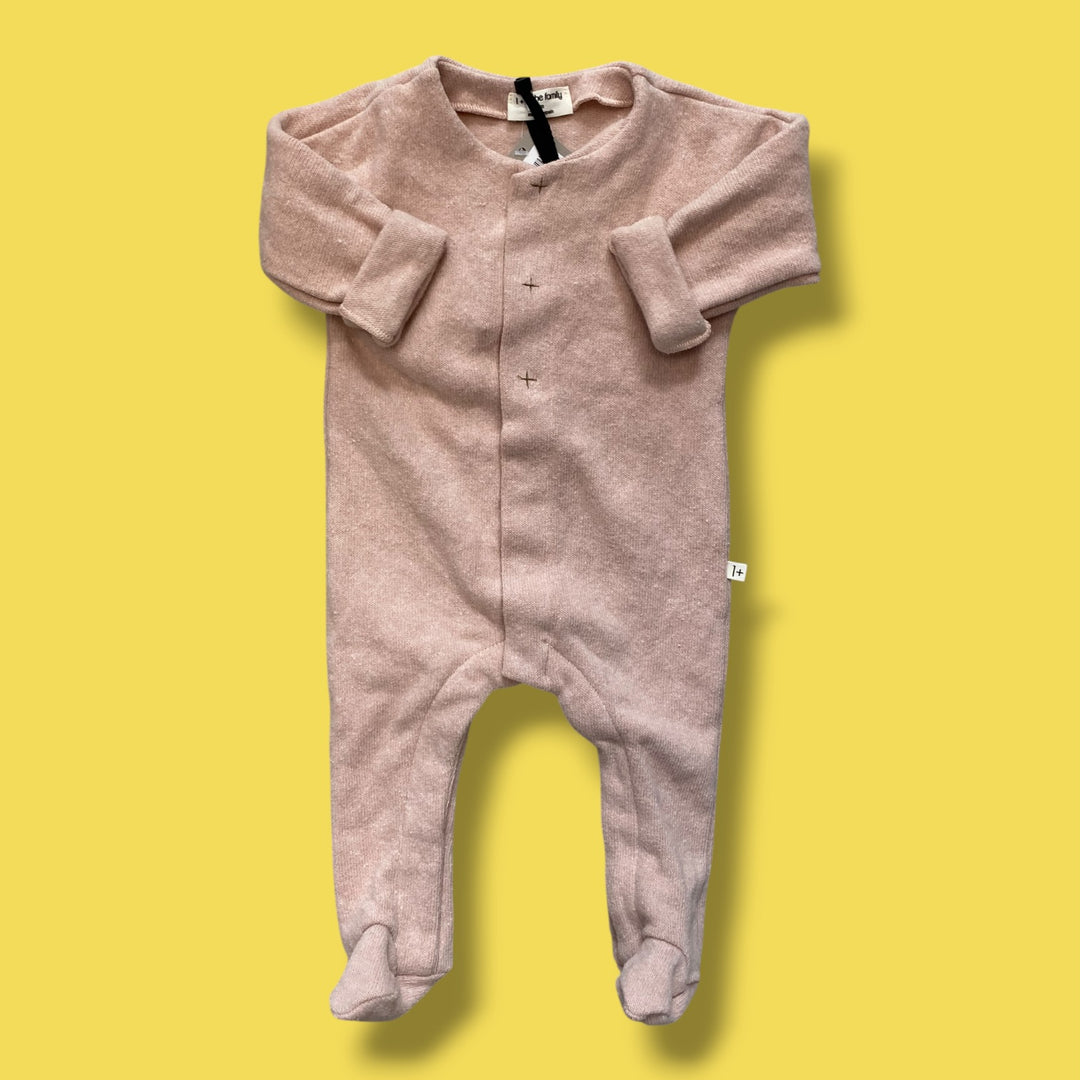 pink 1+in the family nwt snap romper, 6m