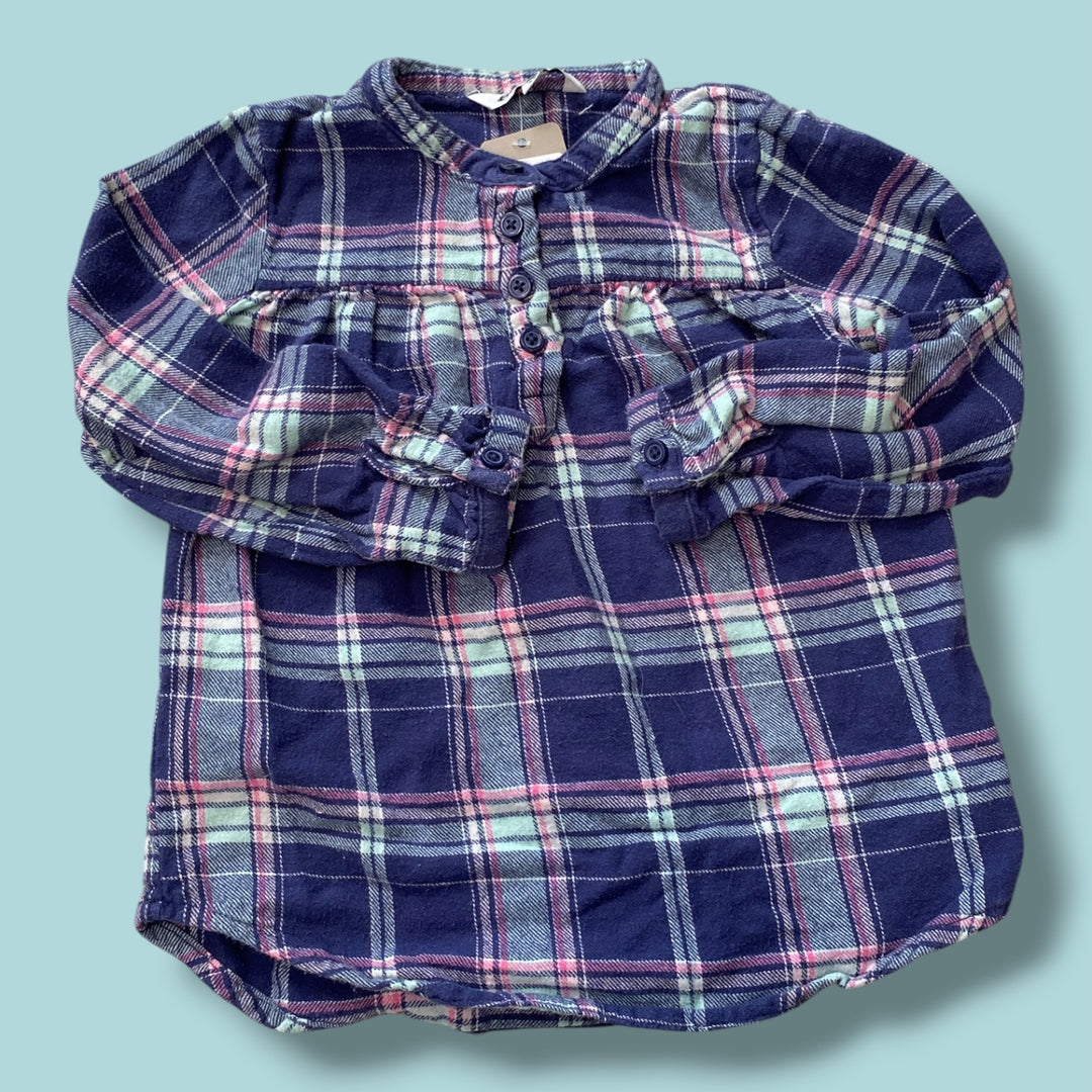 blue George plaid long sleeve, 4Y