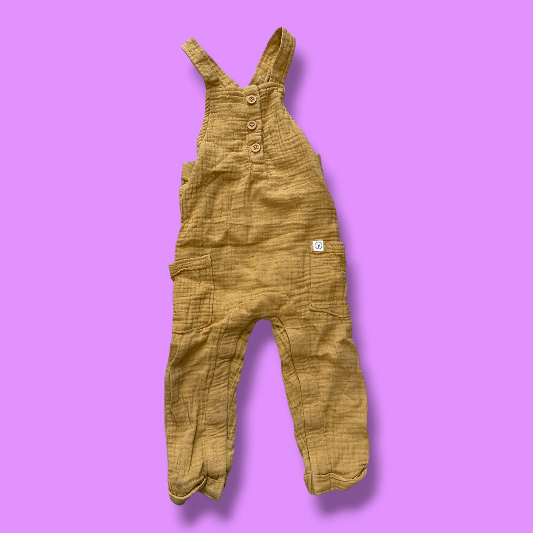 yellow Little planet overalls, 12m