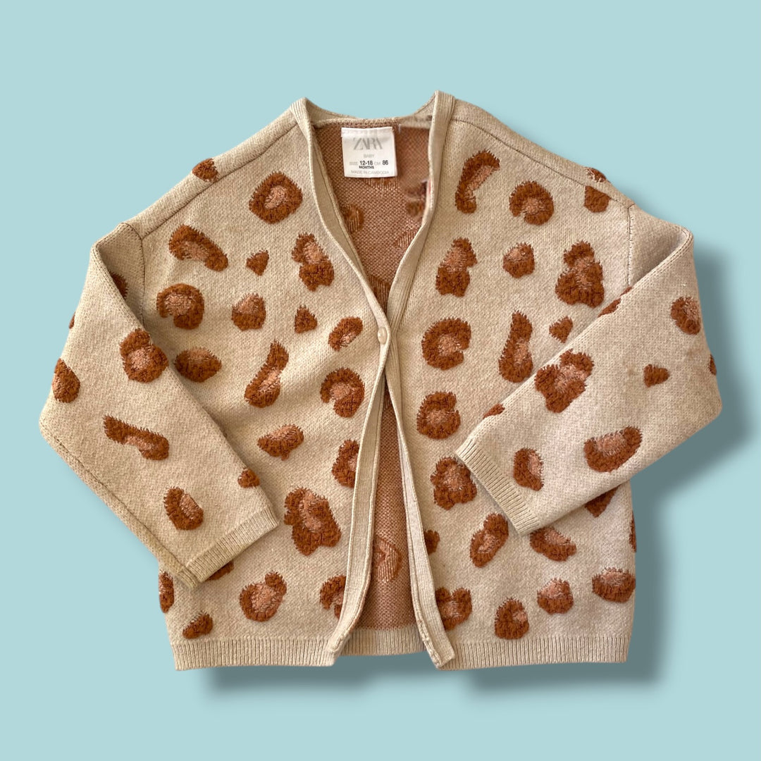 pink Zara cardigan, 12-18m