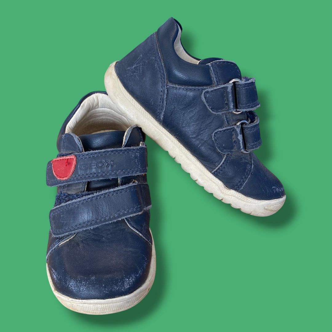 navy geox some wear- leather shoe, 6.0