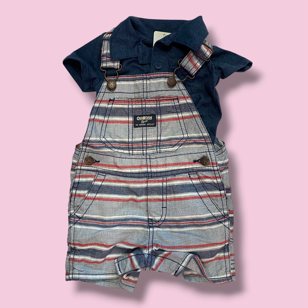Blue Oshkosh 2 piece set, 12m