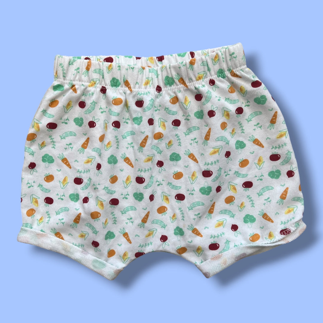 White first impressions vegetable shorts, 3-6m