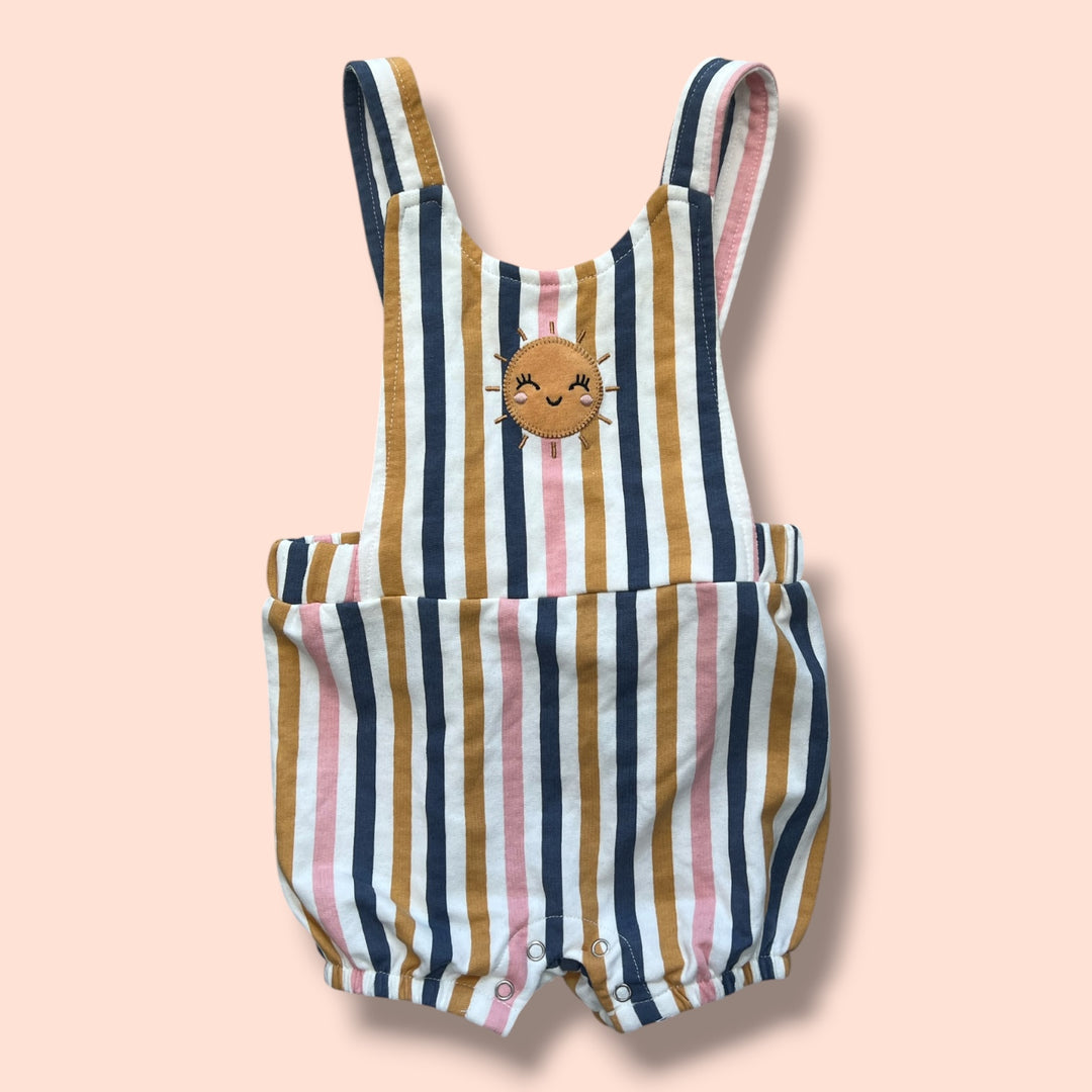Striped PL Baby shortie overalls, 6m