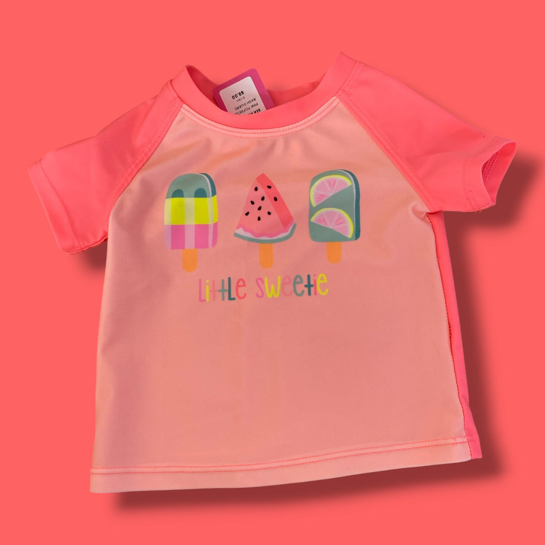 pink Sea Me Swim popsicle rash guard, 6-12m