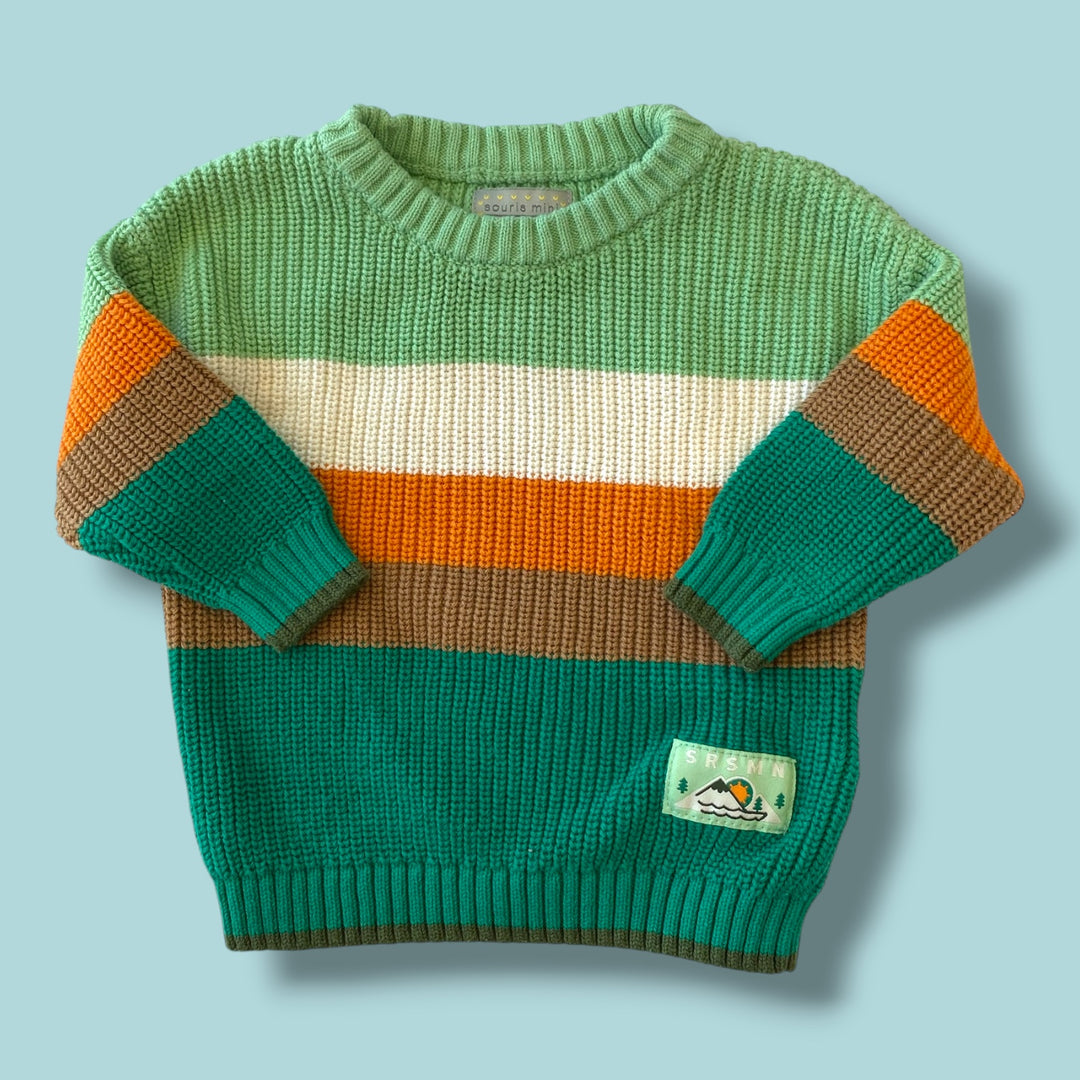 Green Souris Mini Sweater, 6-9m