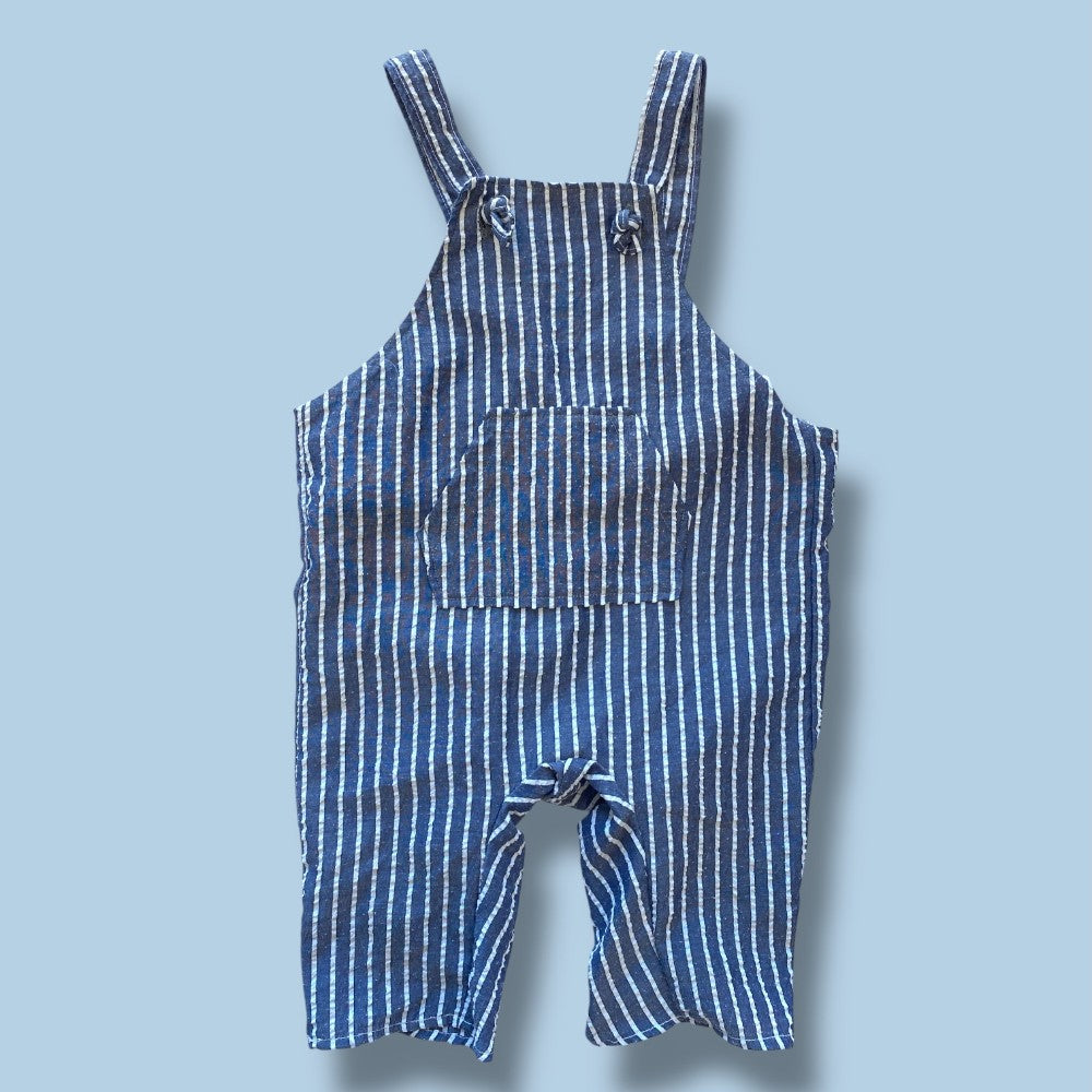 handmade striped thin overalls 2-3Y