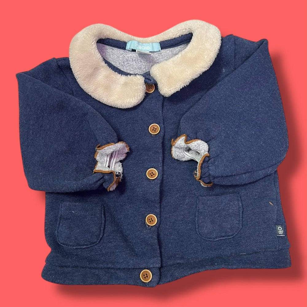 obaibi navy button top 9m