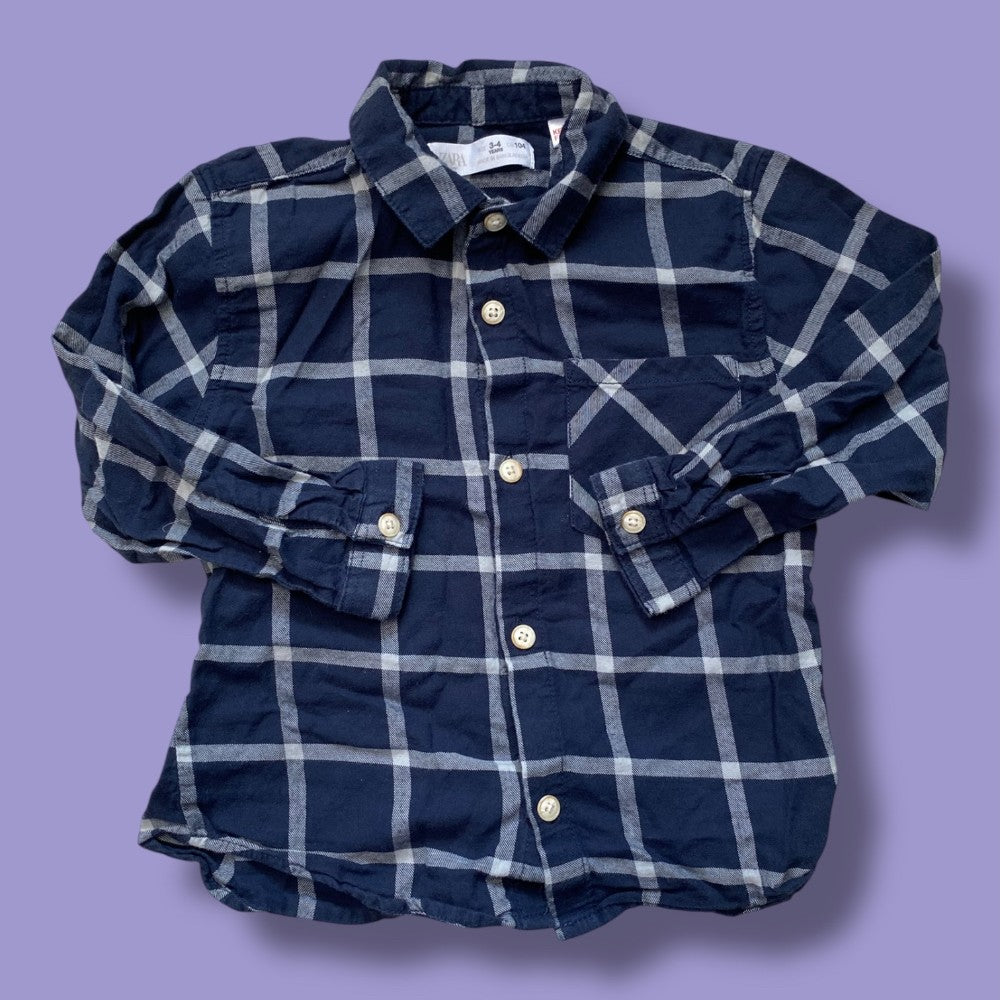 Zara Plaid Shirt 3-4Y