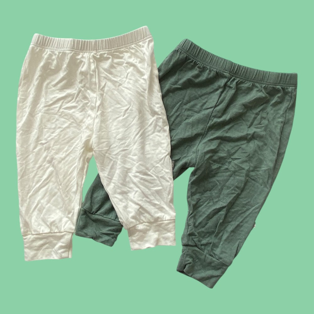 kyte set of 2 pants 0-3m white/green