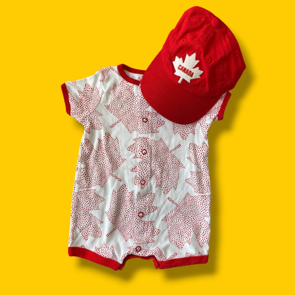 Canada Romper &amp; Hat Set 3m