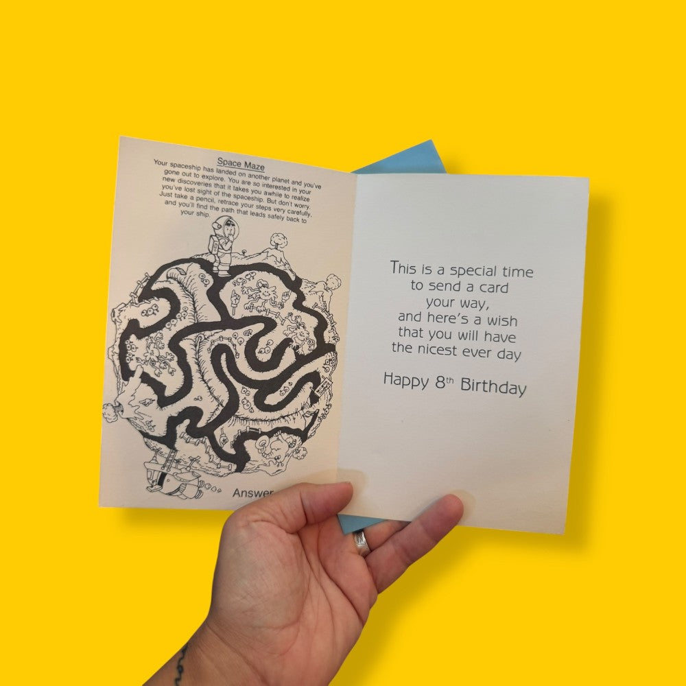 Vintage Card - Galaxy Maze Boy Who&